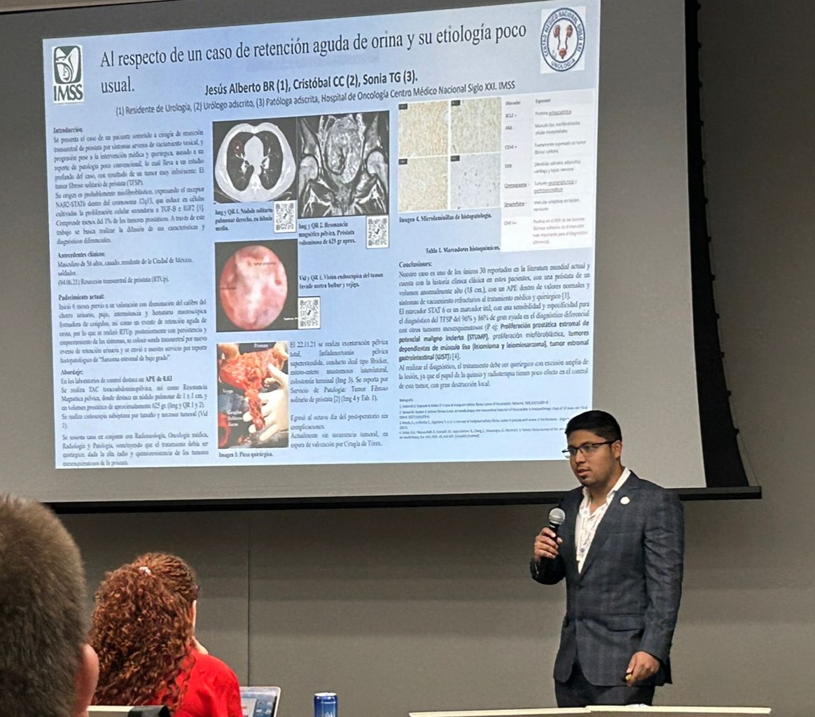 Presentación científica del Dr. Jesús Barrientos ante auditorio